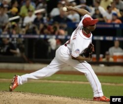 Aroldis Chapman de los Rojos de Cincinnati.