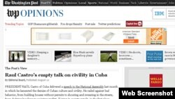 El Washington Post dice que el tipo de civilidad reconocido en todo el mundo no es el que está en mente de Raúl Castro..